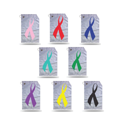 Charity Ribbon Golf Towel Multiple Colors