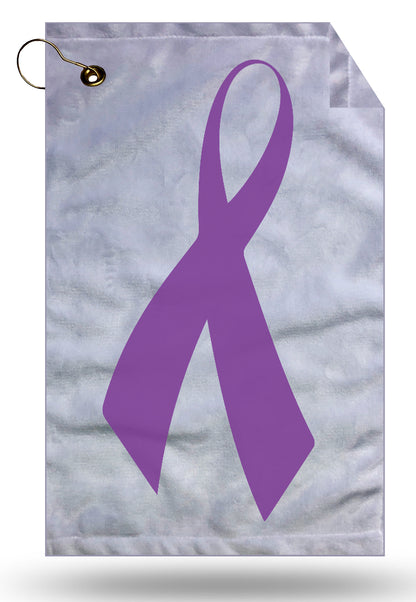Purple Ribbon Charity Golf Towel
