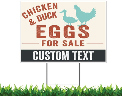 Custom Chicken and Duck Eggs For Sale Yard Sign