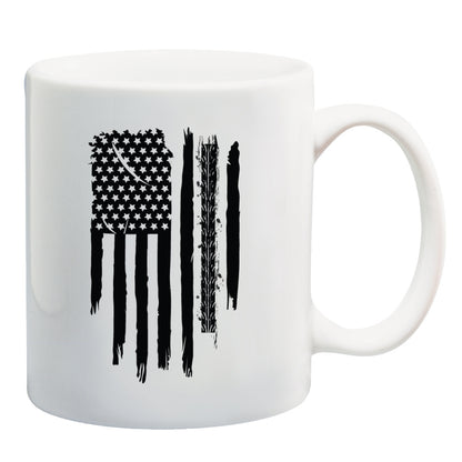Dirt Bike American Flag Tire Tread Coffee Mug 11oz