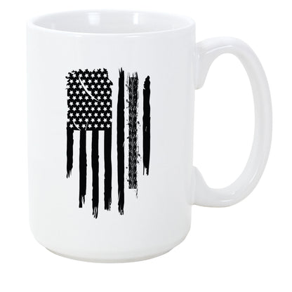 Dirt Bike American Flag Tire Tread Coffee Mug 15oz