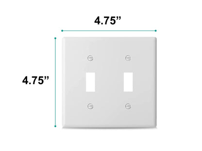 Leopard Print, Plastic Double Gang Toggle Light Switch Wall Plate, Brown Black, 4.75 x 4.75 inches