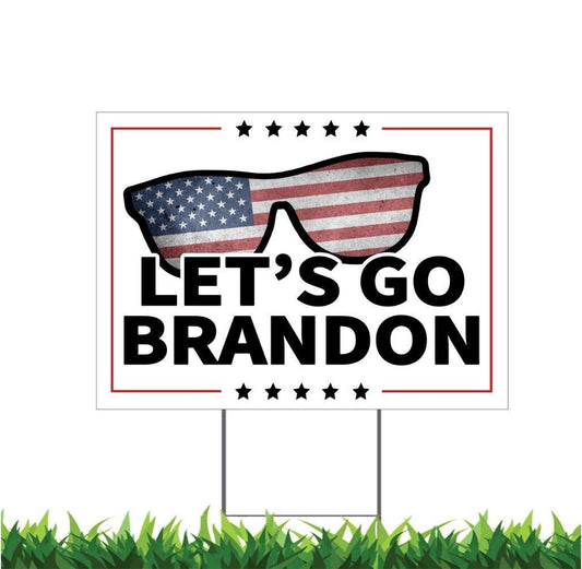 Let's Go Brandon, Yard Sign, Printed 2-Sided 18x12, 24x18 or 36x24, Metal H-Stake Included, v1