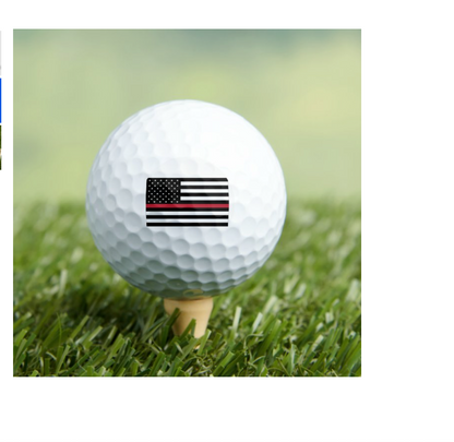 Thin Red Line Flag Fireman Golf Balls