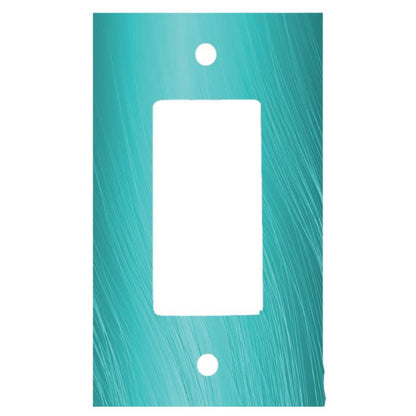 Wavy Lines, Single Gang Rocker Decorator Dimmer Wall Plate, Blue Teal Aqua, 2.94 x 4.69 inches