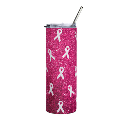 Pink Ribbon Breast Cancer Stainless Steel Tumbler