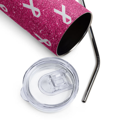 Pink Ribbon Breast Cancer Stainless Steel Tumbler
